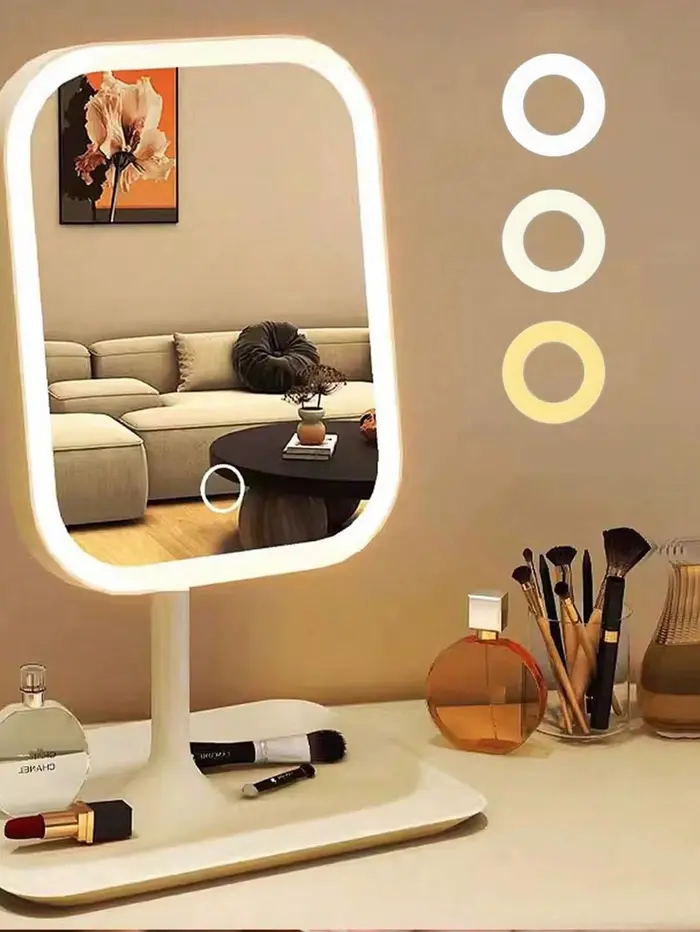 Miroir de courtoisie 3 couleurs lumière LED