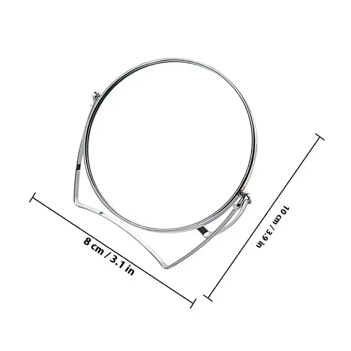 Miroir de maquillage rotatif pliable en métal pour bureau, surface lisse haute définition, angle rég