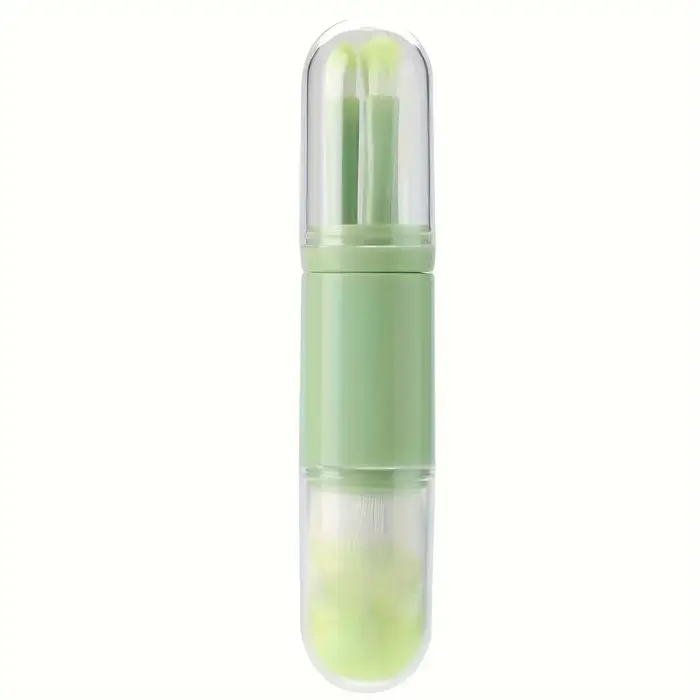 Ensemble de pinceaux de maquillage de voyage, 4 en 1, brosse Kabuki rétractable et 3 petits pinceaux