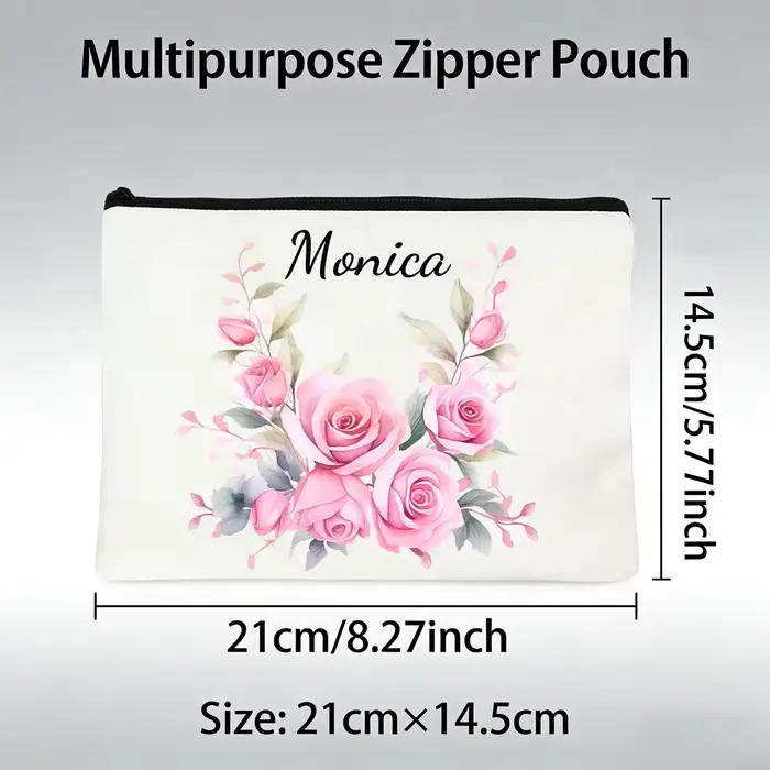 Pochette à maquillage personnalisée avec nom - Tendresse exclusive cachée dans chaque détail. Sac de