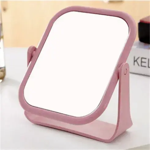 Miroir de maquillage de style européen, minimaliste, double face, haute définition, avec rotation, p