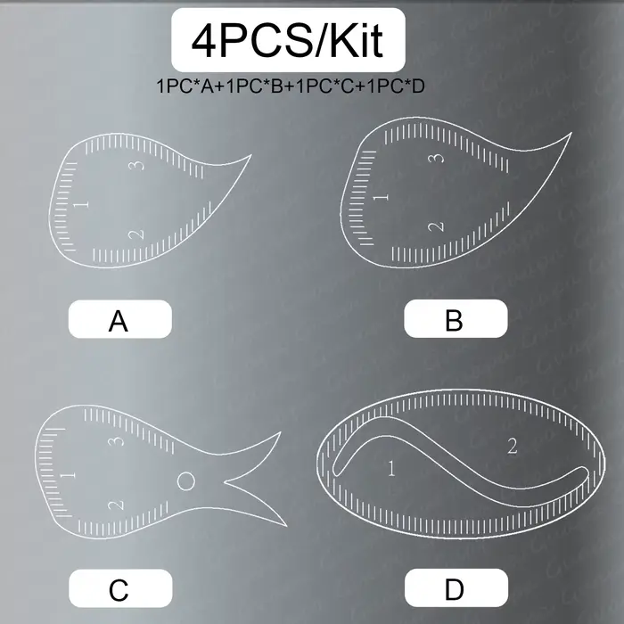 Kit d'outils de cartographie des sourcils en forme de larme, 1 Minute, règle de mise en forme des so