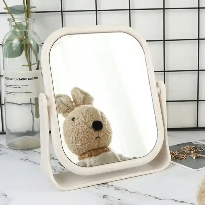 Pliable 360 ° Miroir de maquillage rotatif pour la maison, miroir princesse Double face, Portable