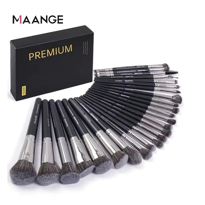 MAANGE 25 boîte-cadeau ensemble de pinceaux de maquillage des yeux du visage professionnel brosses p