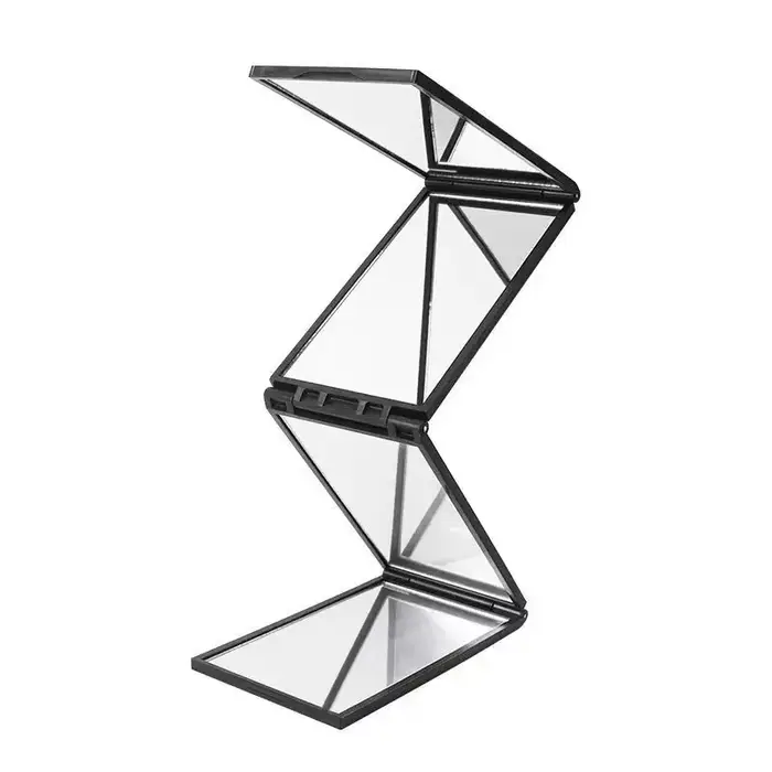 Miroir de maquillage pliable et Portable à 4 voies, 360 degrés, pour couper les cheveux, pratique et