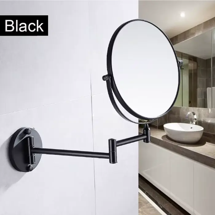Miroir de maquillage mural peu encombrant, miroir rotatif double face 3X/1X avec cadre en aluminium,