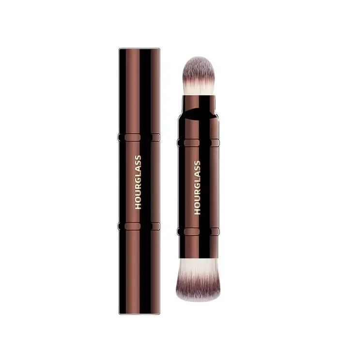 Pinceau de maquillage sablier-N °15, brosse de teint rétractable à Double extrémité, en Fiber douce,