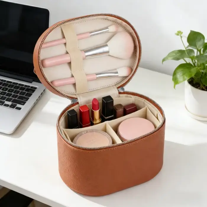 Trousse de Toilette Amovible Grande Capacité en PU
