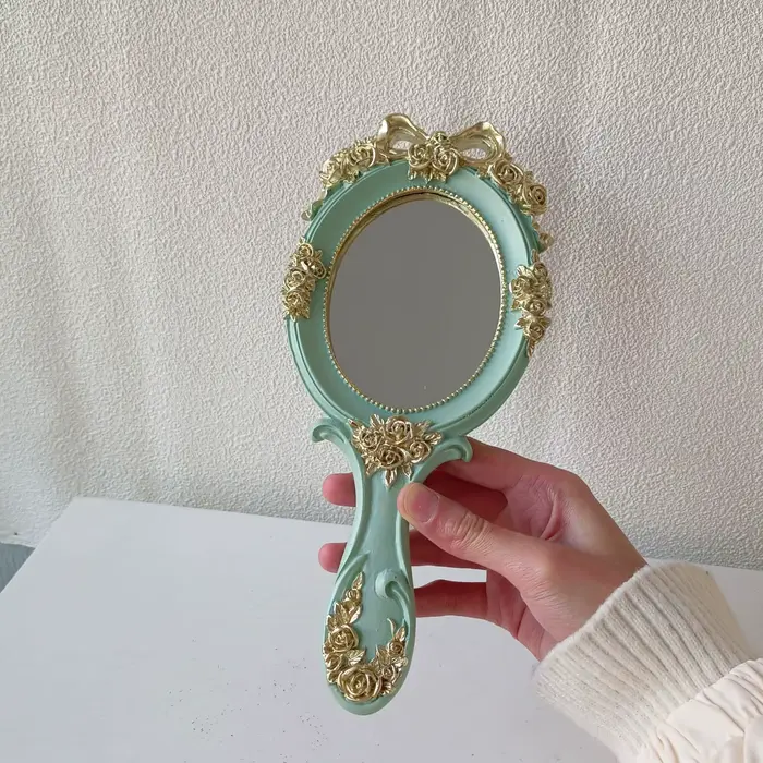 Miroir à main rétro de Style européen, miroir de maquillage Vintage, pour Salon de Spa, cosmétique, 