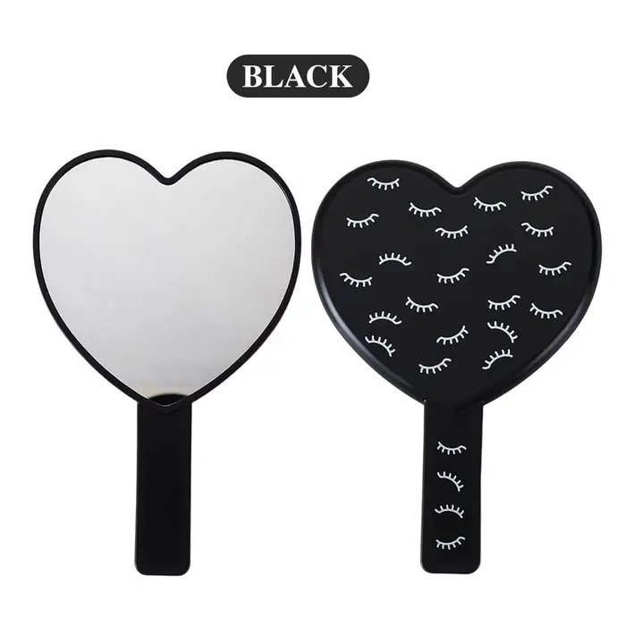 Miroir de vanité portatif en forme de coeur haute définition avec poignée miroir de vanité Portable