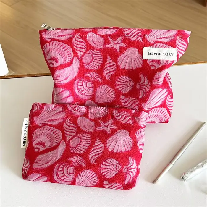Sac de maquillage imprimé coquillage