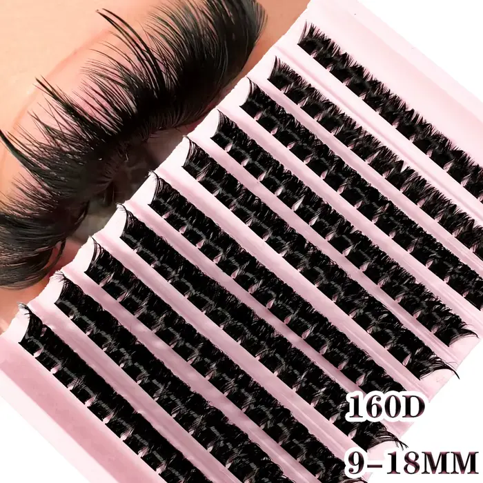 140 paquets de cils en grappe cheveux naturels cils individuels Faux vison bricolage prêt à l'emploi
