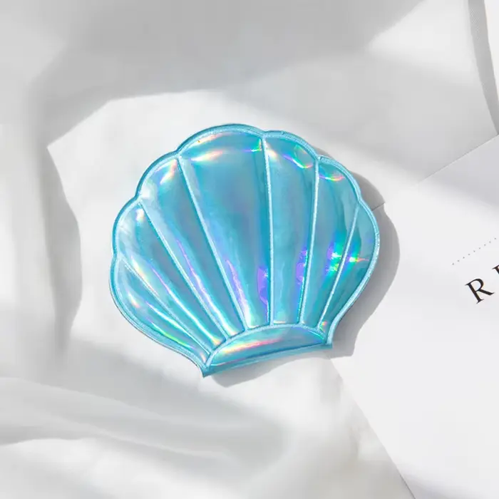 REPLLALaser-Miroir de Maquillage en Forme de Coquille, Loupe 2X, Portable, Double Face, Pliable, Poc