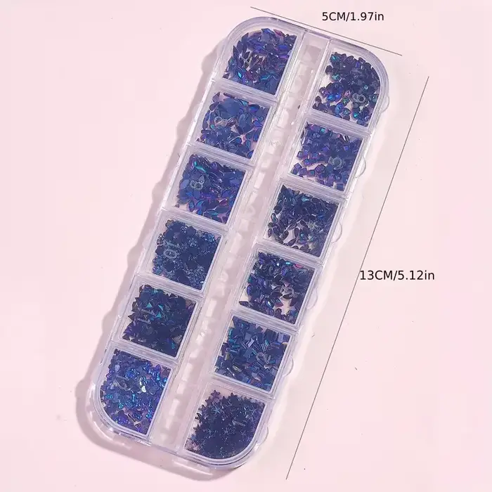 Strass 3D à fond plat multi-formes pour ongles, gemmes colorées en verre AB, Kit de breloques pour o
