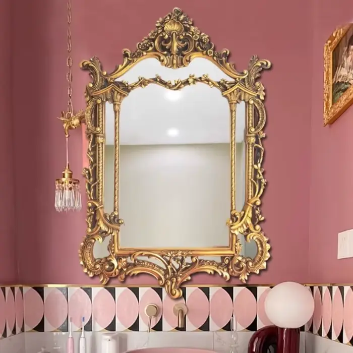 Miroir de maquillage moderne doré