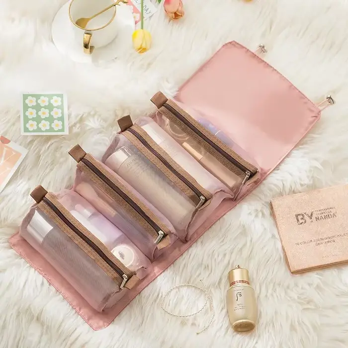 Trousse de maquillage quatre en un, trousse de lavage Portable de grande capacité, sac de maquillage