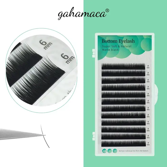 GAHAMACA sous les cils 5mm/6mm/7mm cils individuels Extensions de cils doux naturels J/C Curl faux C
