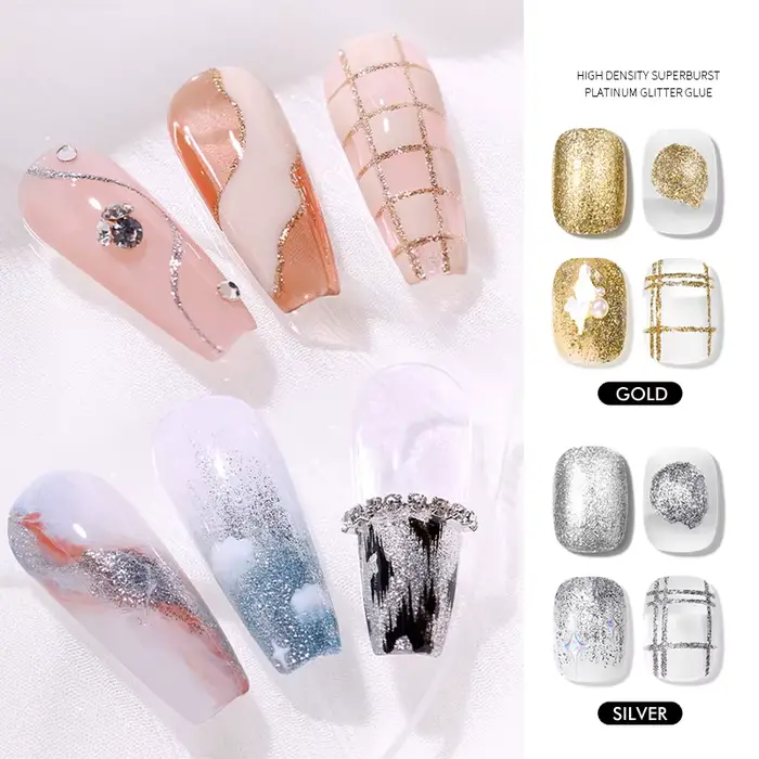 CHUNSHU haute densité platine Gel vernis à ongles semi-solide 5G réfléchissant or argent paillettes 