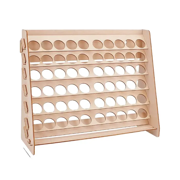 Support de rangement en bois pour bouteilles de peinture et pinceaux, avec 60 trous de 1,3 pouce, ga