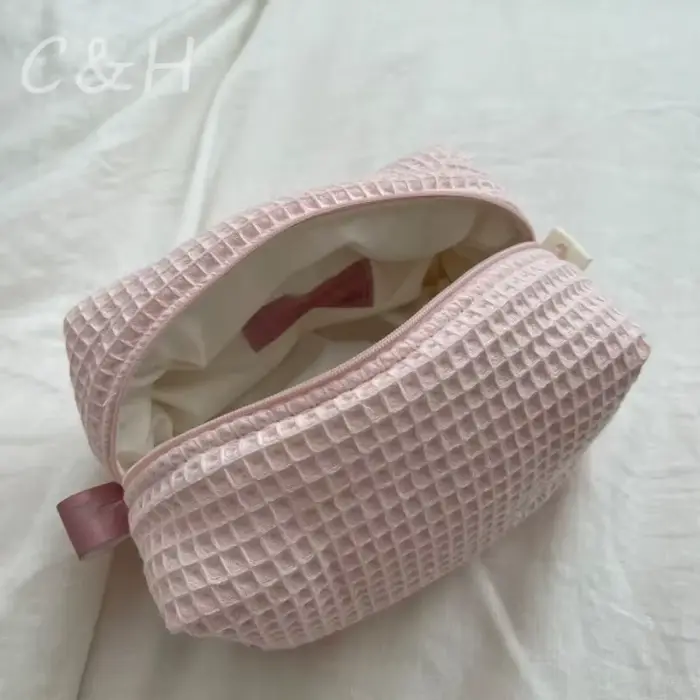 Trousse de maquillage personnalisée avec nom brodé, trousse de toilette de voyage, pochette cosmétiq