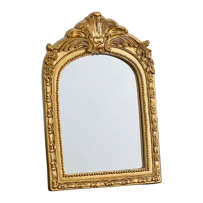 Miroir de maquillage arqué or Antique