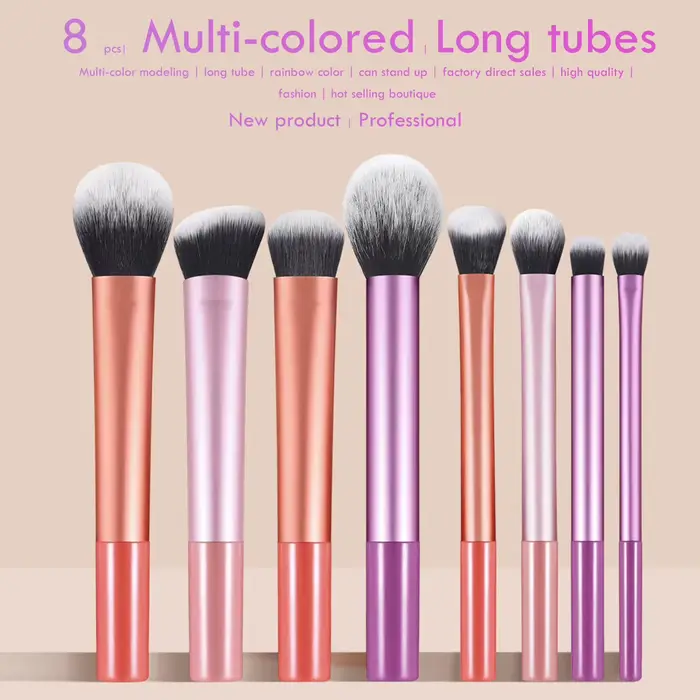 50 ensembles 3 pièce/ensembles de pinceaux de maquillage professionnels, cheveux synthétiques de qua