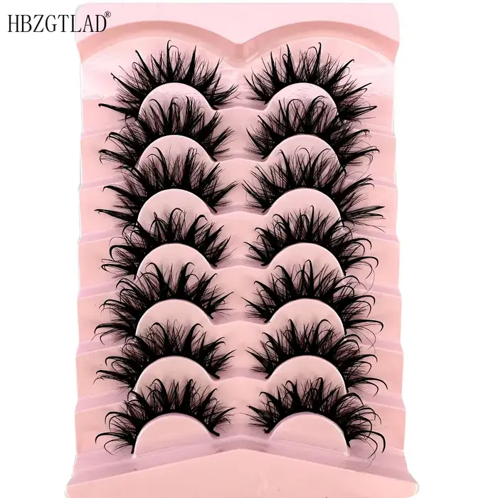 Nouveau 7 paires Design cils Manga humides 3D Extensions de cils moelleux maquillage mode longs épai