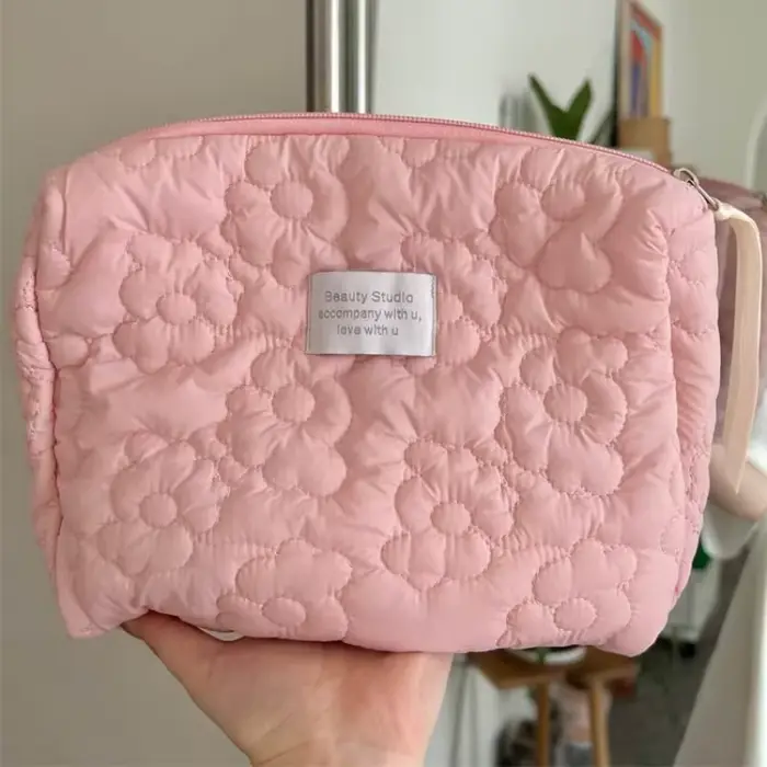 Trousse de maquillage à motif floral pour femmes