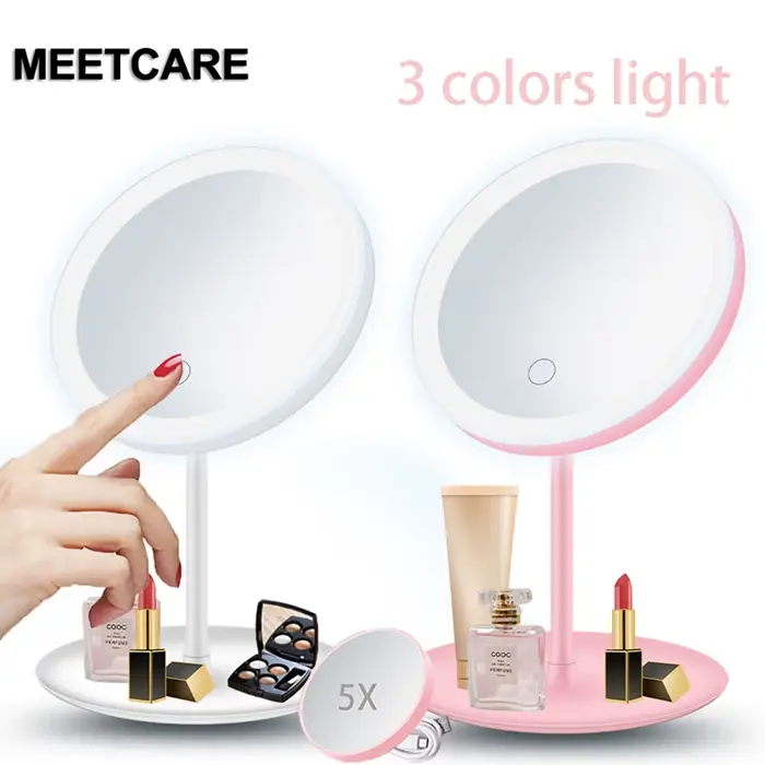 Miroir de maquillage LED 3 couleurs