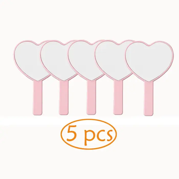 Petit miroir d'amour Portable en forme de cœur, 10/5 pièces, miroir de maquillage à main adapté comm