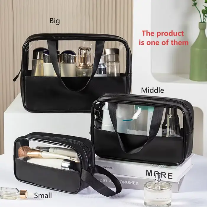 Trousse de toilette pour femmes et hommes, organisateur de voyage cosmétique de maquillage transluci