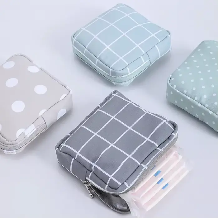 Petit sac cosmétique portable avec fermeture éclair pour fille