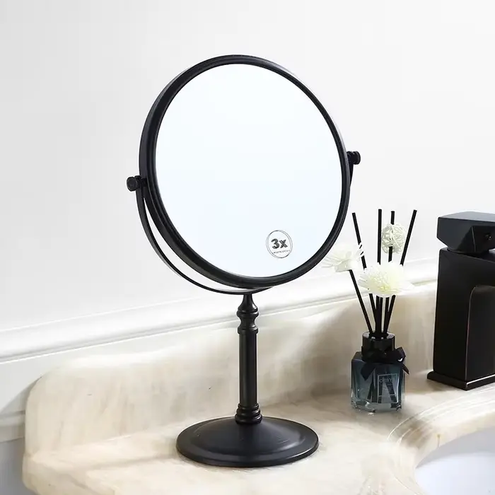 Miroir de maquillage en laiton Antique 3X