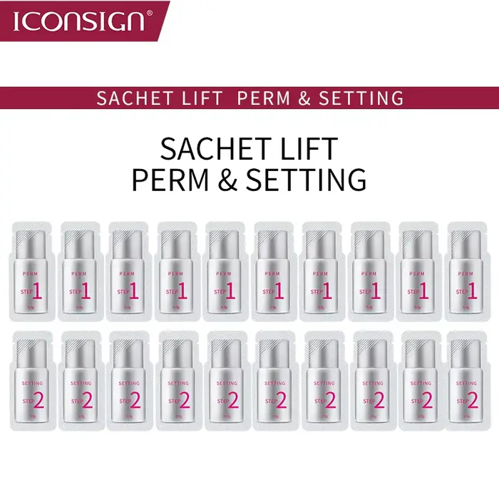 10 paires/lot ICONSIGN Lotion de levage de cils Sachet Lotion de Fixation de permanente rapide cils 