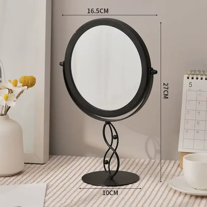 Miroir de maquillage de chambre en or, style nordique de luxe pour filles, petit miroir de maquillag