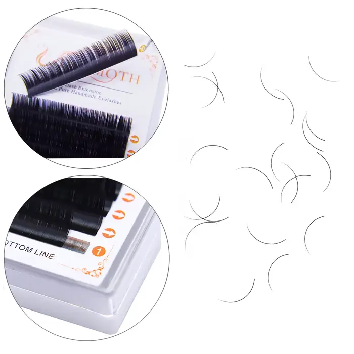 DOSMOTH 10 boîtes 16 rangées 7-16mm extensions de cils de vison supples Extension de faux cils indiv